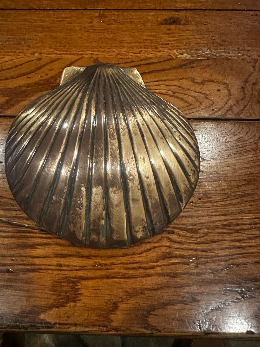 Vintage Solid Brass Seashell Door Knocker Coastal Nautical Decor Made In India